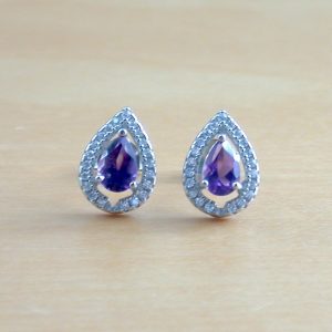 amethyst stud earrings