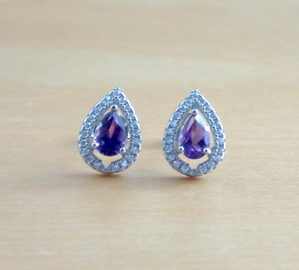 amethyst stud earrings