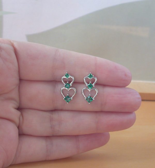 sterling silver emerald earrings