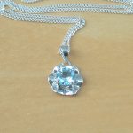 sterling silver blue topaz necklace