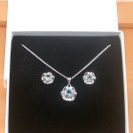 blue topaz flower necklace and earrings