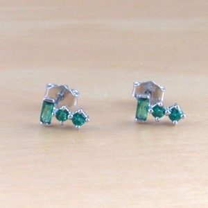 sterling silver emerald earrings