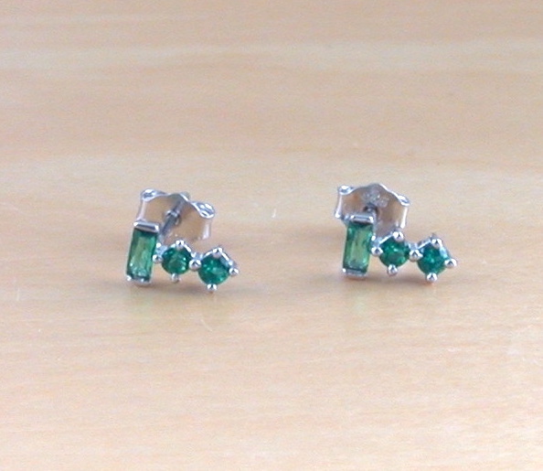 sterling silver emerald earrings