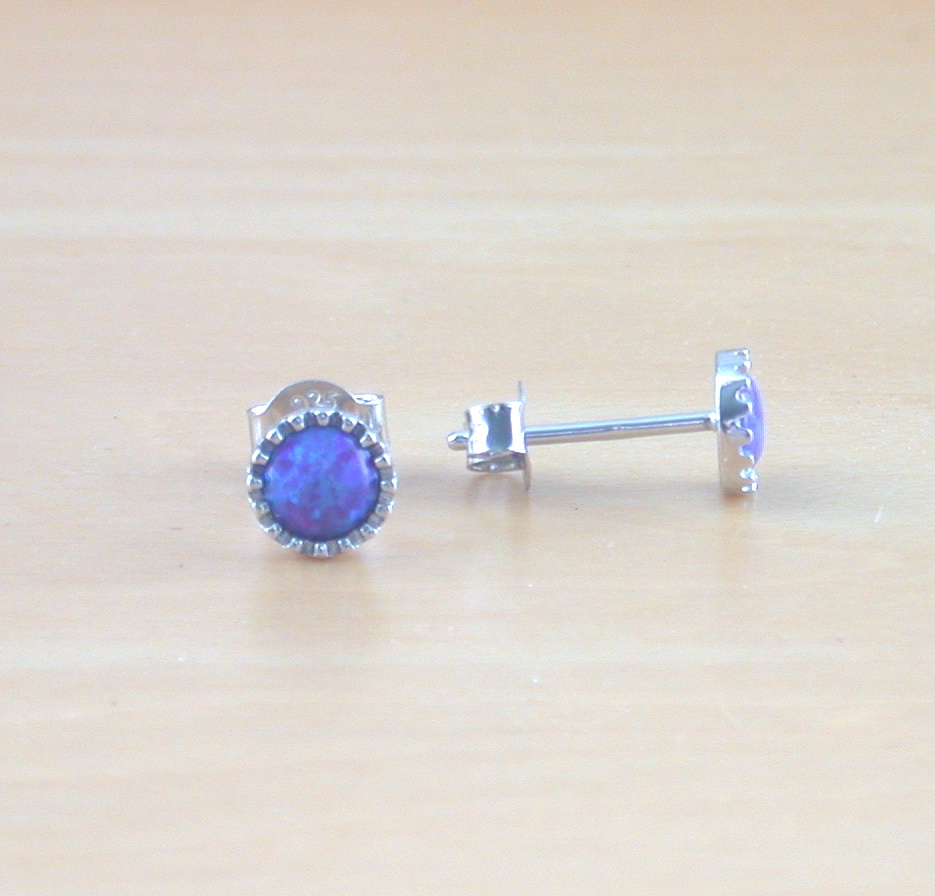 lavender opal stud earrings