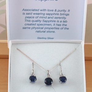 Sapphire Necklace & Earring Gift Set