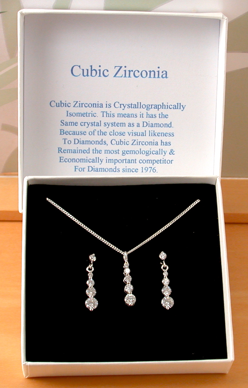 Cz necklace and earrings