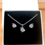 sterling silver fish necklace and earrings