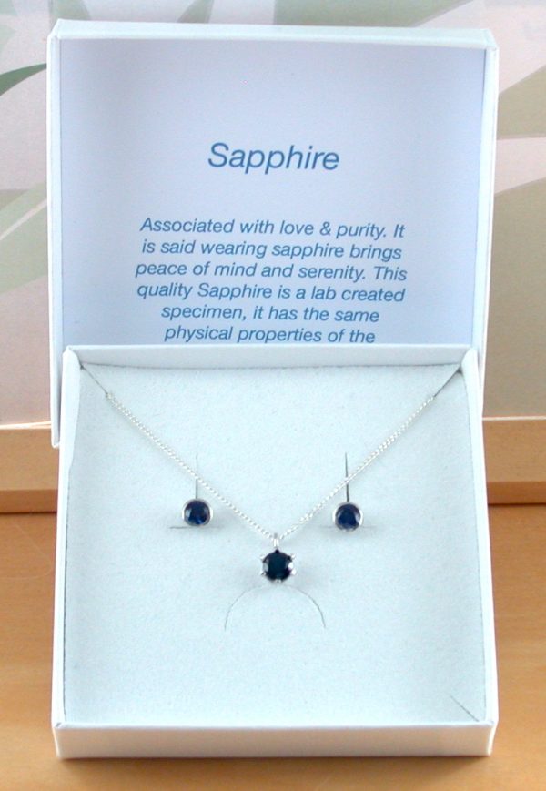 sapphire necklace and earrings