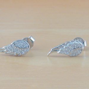angel wing stud earrings