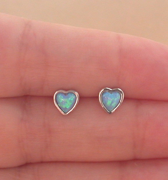 blue opal studs