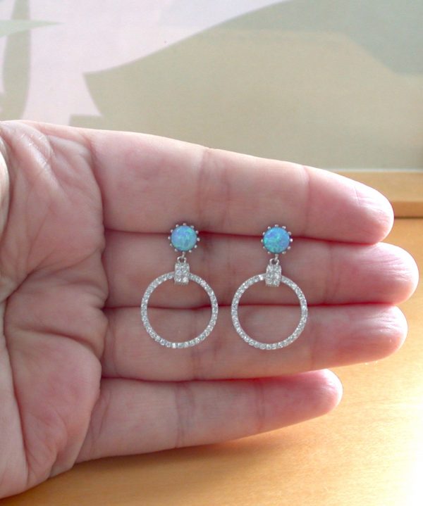 opal hoop earrings