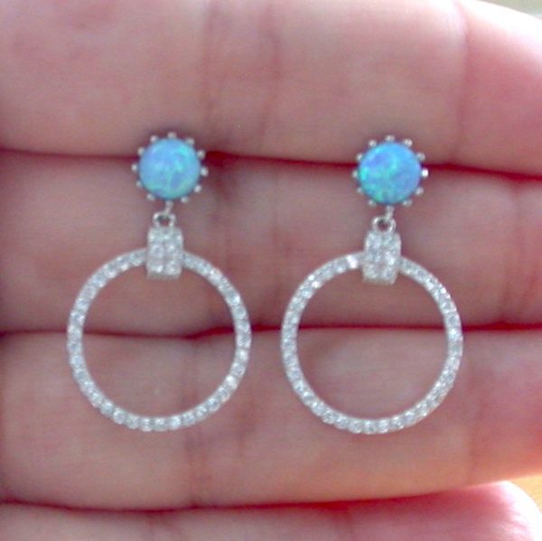 blue opal drop earrings