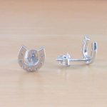 cz horseshoe earrings