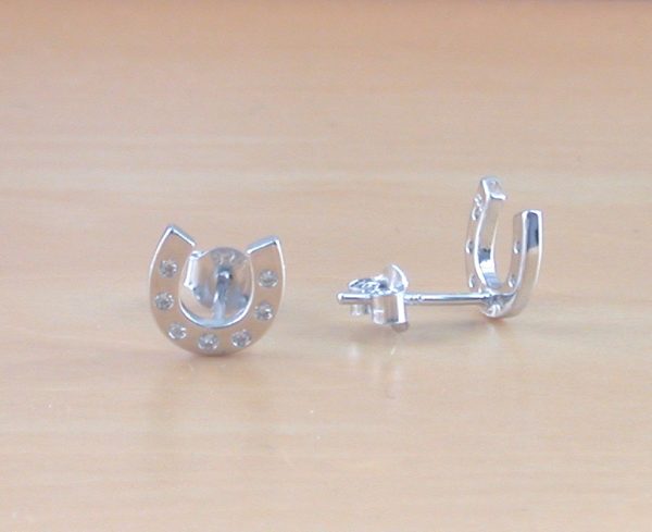 cz horseshoe earrings