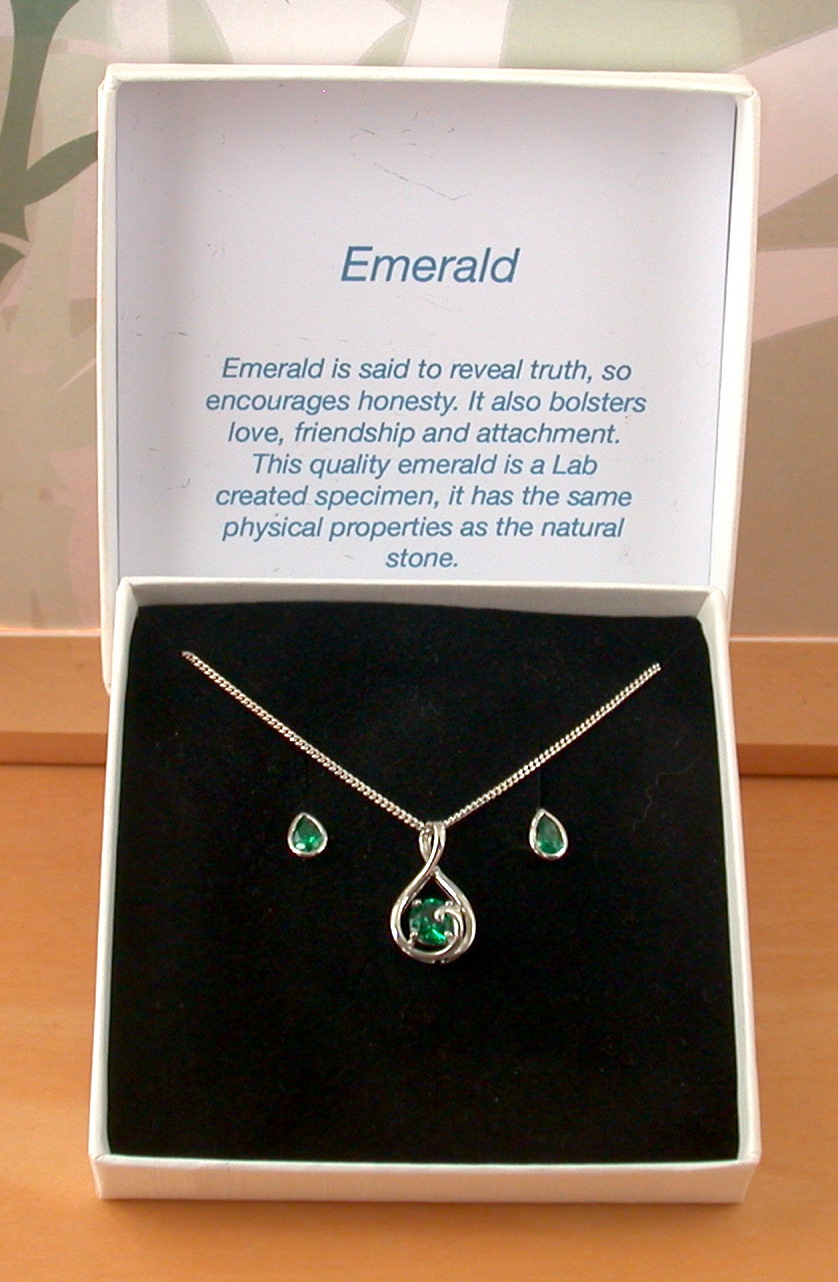 sterling silver emerald gift