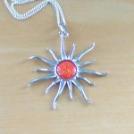 fire opal sun necklace