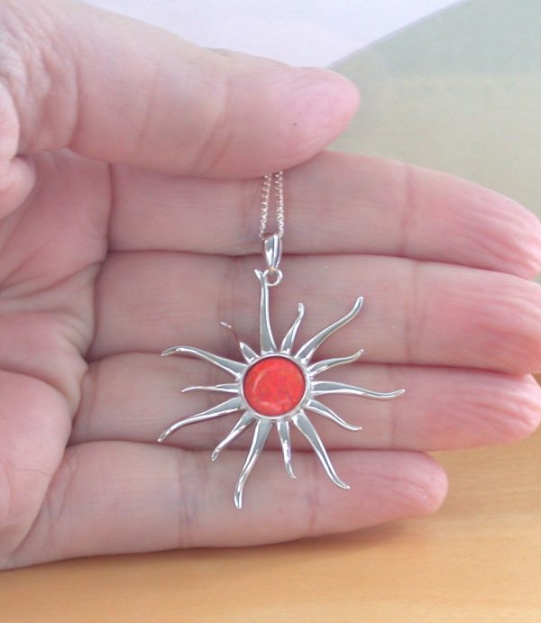 fire opal sun necklace uk