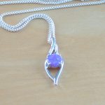 sterling silver lavender opal necklace