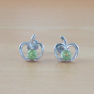 peridot apple earrings