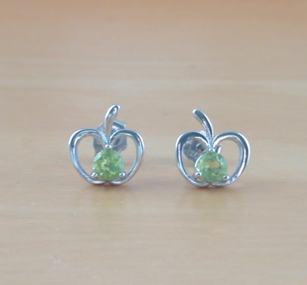 peridot apple earrings