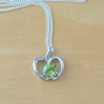 sterling silver peridot apple necklace