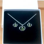 peridot apple necklace and apple earrings
