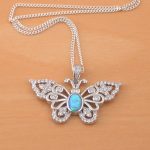 blue opal butterfly pendant