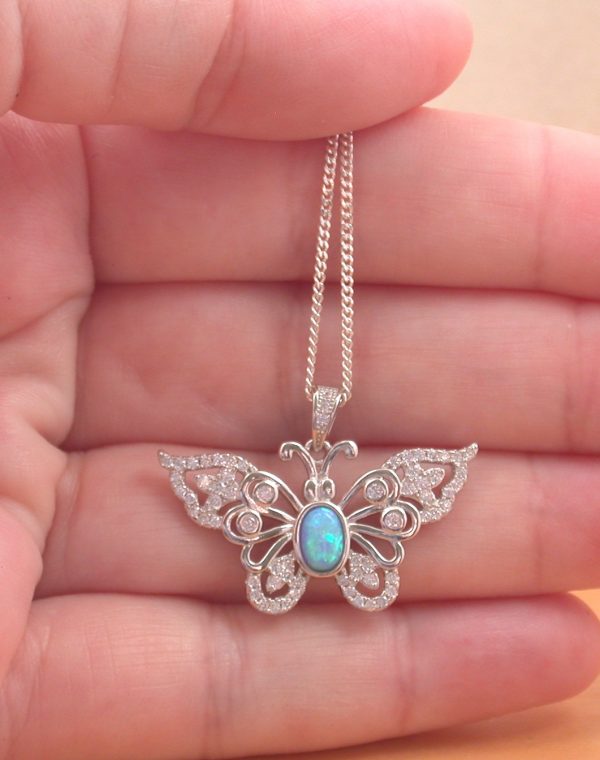 sterling silver butterfly pendant