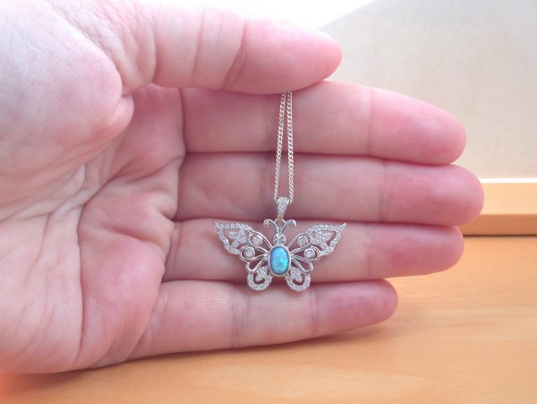 opal butterfly necklace