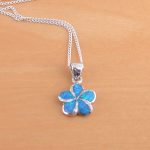 blue opal flower pendant