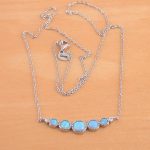 silver blue opal necklace