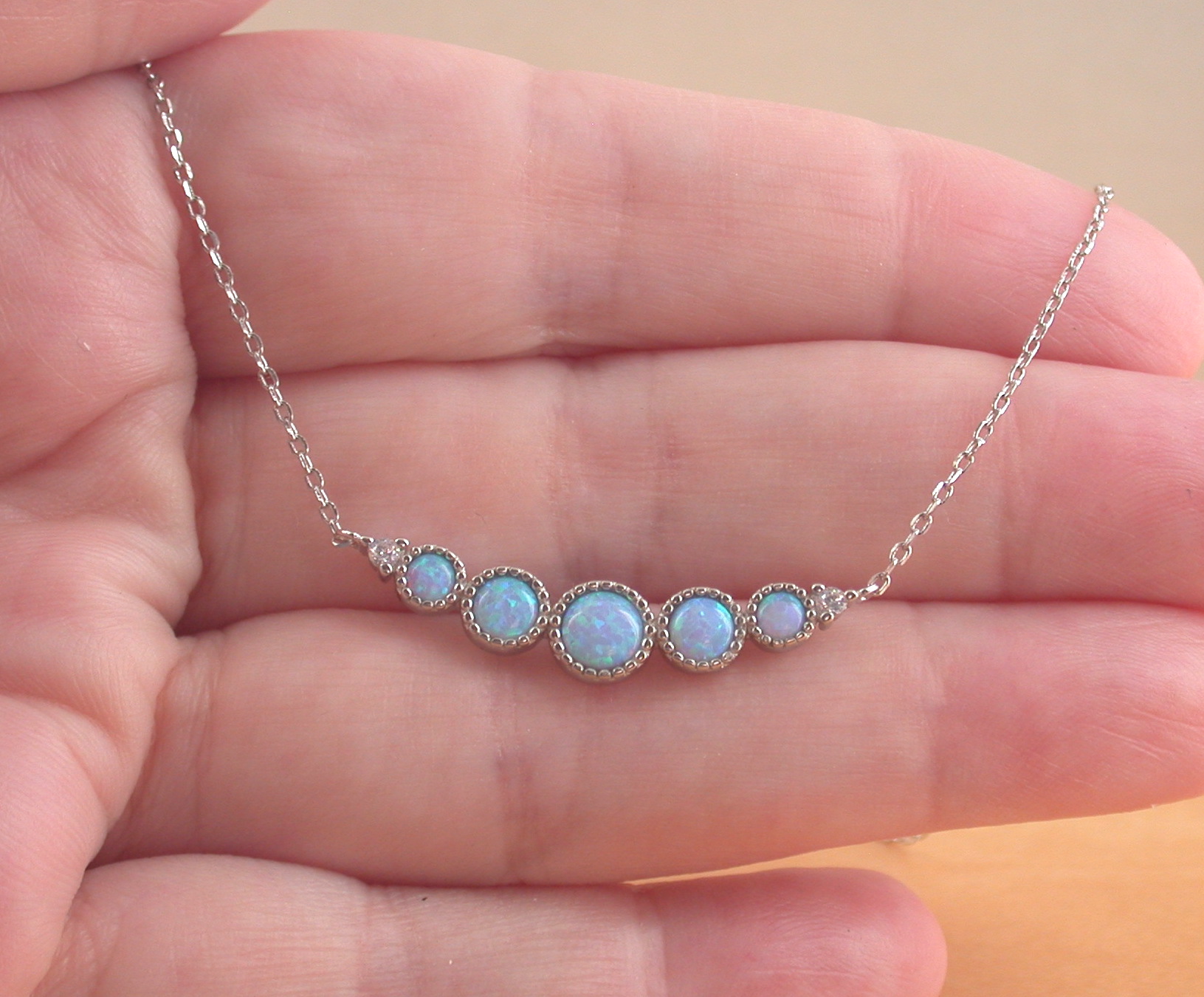 Crystal Opal, Aquamarine & Pearl Necklace | 2 strands - 26