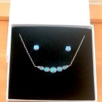 blue opal necklace and stud earrings