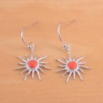 fire opal sun earrings
