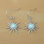 white opal sun earrings