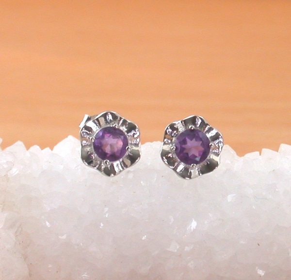 amethyst stud earrings