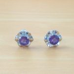 amethyst flower earrings