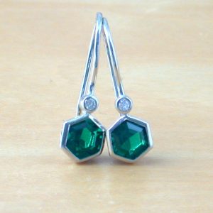 sterling silver emerald earrings