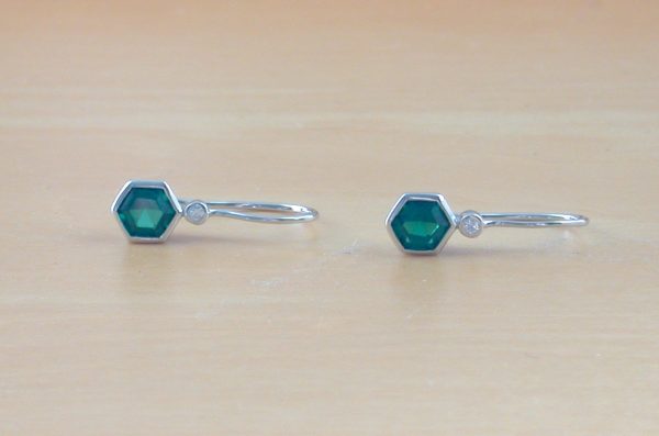 sterling silver emerald earrings