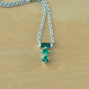 sterling silver emerald necklace
