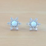 opal snowflake earrings