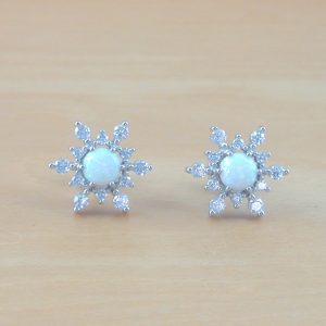 opal snowflake earrings