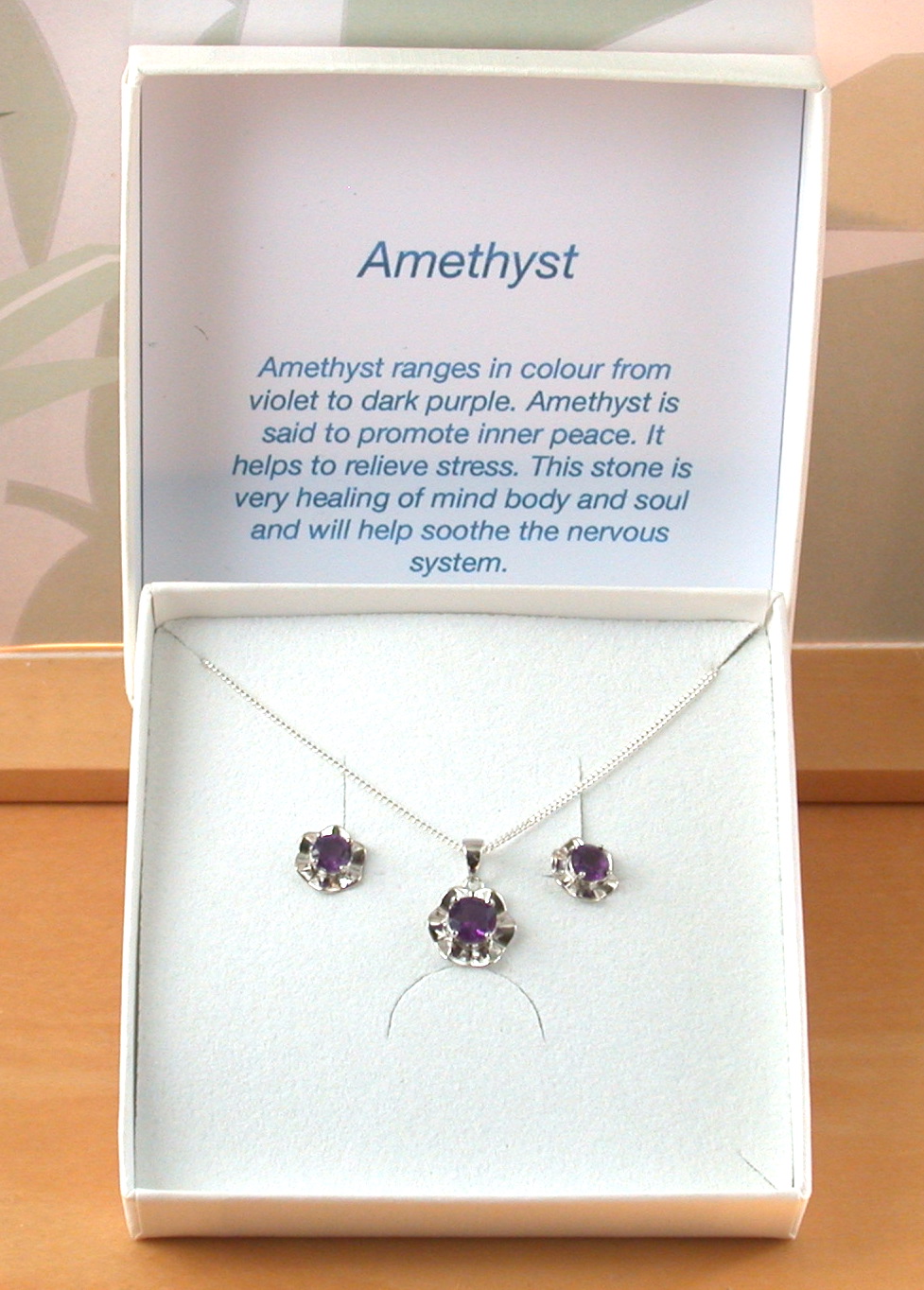amethyst necklace and earrings