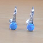 blue opal hook earrings
