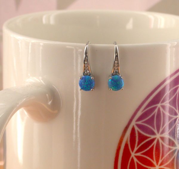 opal and cz earrings