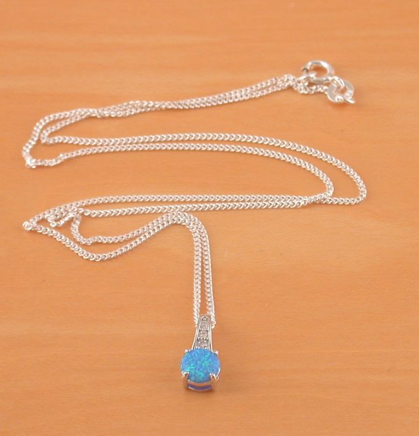 opal and cz necklace