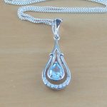 blue topaz & cz necklace
