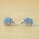 cz hedgehog stud earrings