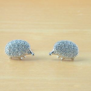 cz hedgehog stud earrings
