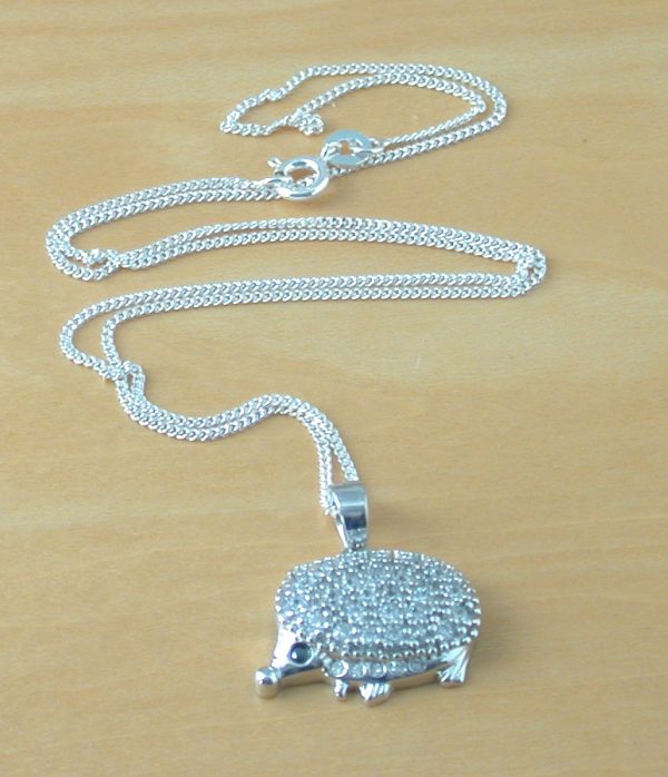 sterling silver hedgehog necklace